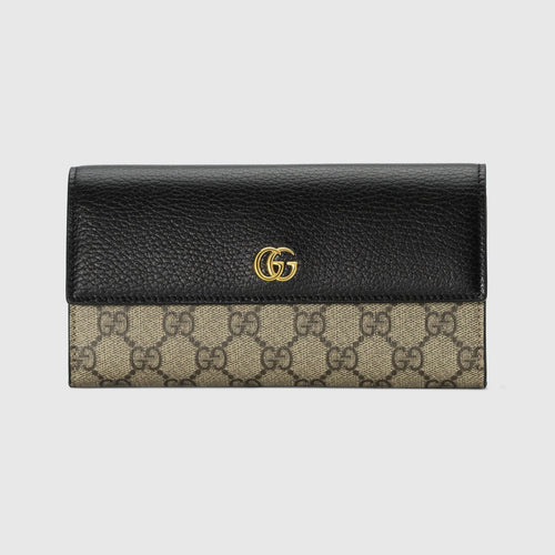 Bi-color GG Marmont continental wallet