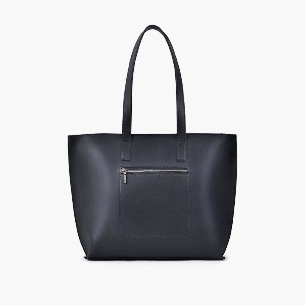 Black Long-Handle Zip-Top Tote — view 1