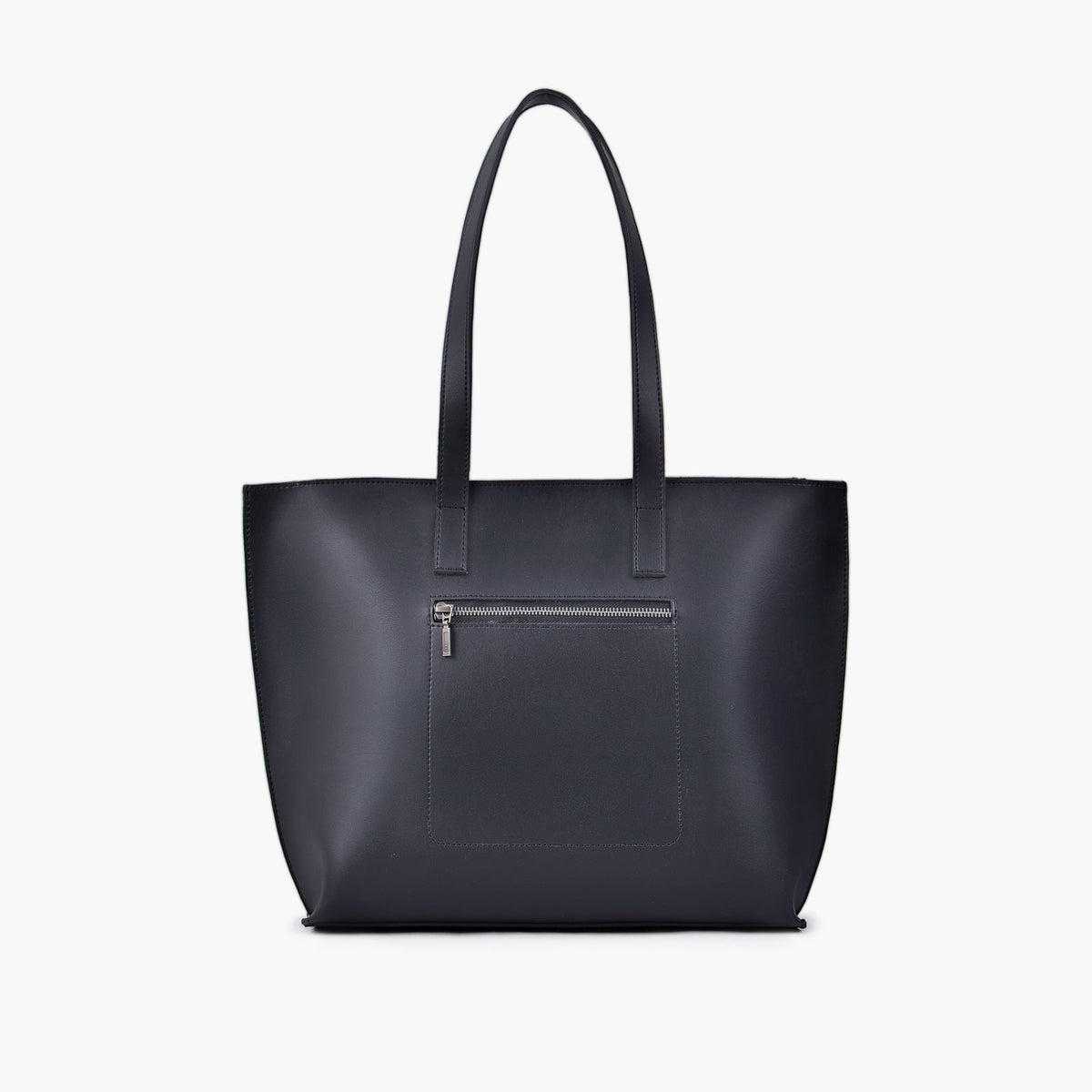 Black Long-Handle Zip-Top Tote — view 1