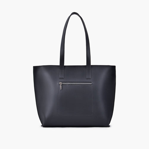 Black Long-Handle Zip-Top Tote — view 1