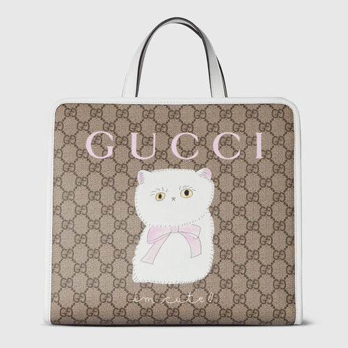 Children's printed GG tote bag