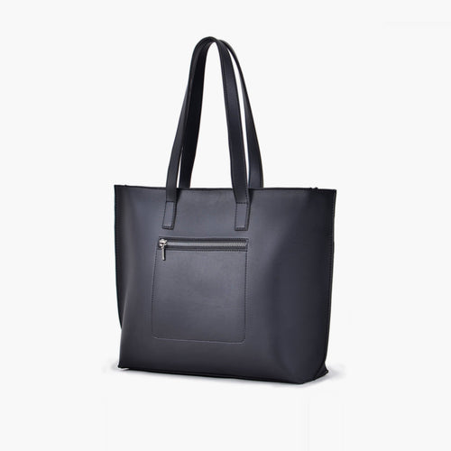 Black Long-Handle Zip-Top Tote — view 2