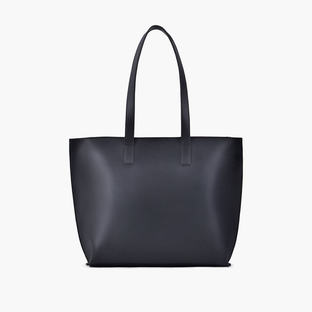 Black Long-Handle Zip-Top Tote — view 3