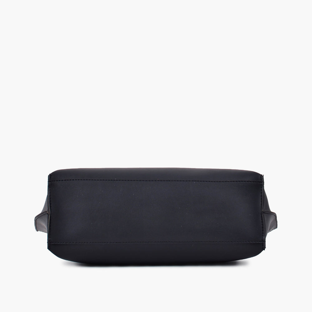 Black Long-Handle Zip-Top Tote — view 5