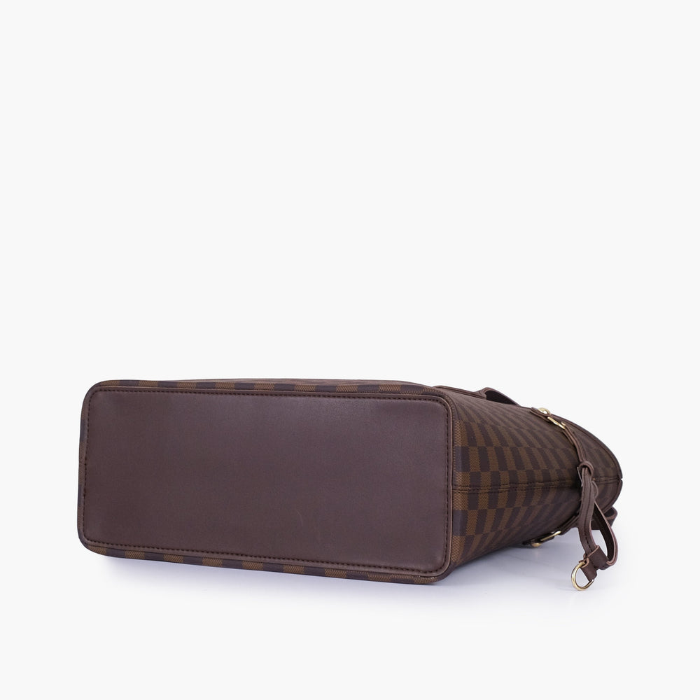 Espresso Checkered Drawstring Tote — view 3