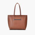 Cognac Long-Handle Zip-Top Tote — view 1