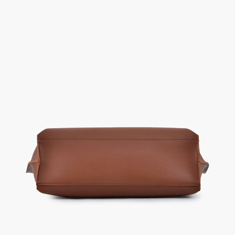 Cognac Long-Handle Zip-Top Tote — view 5