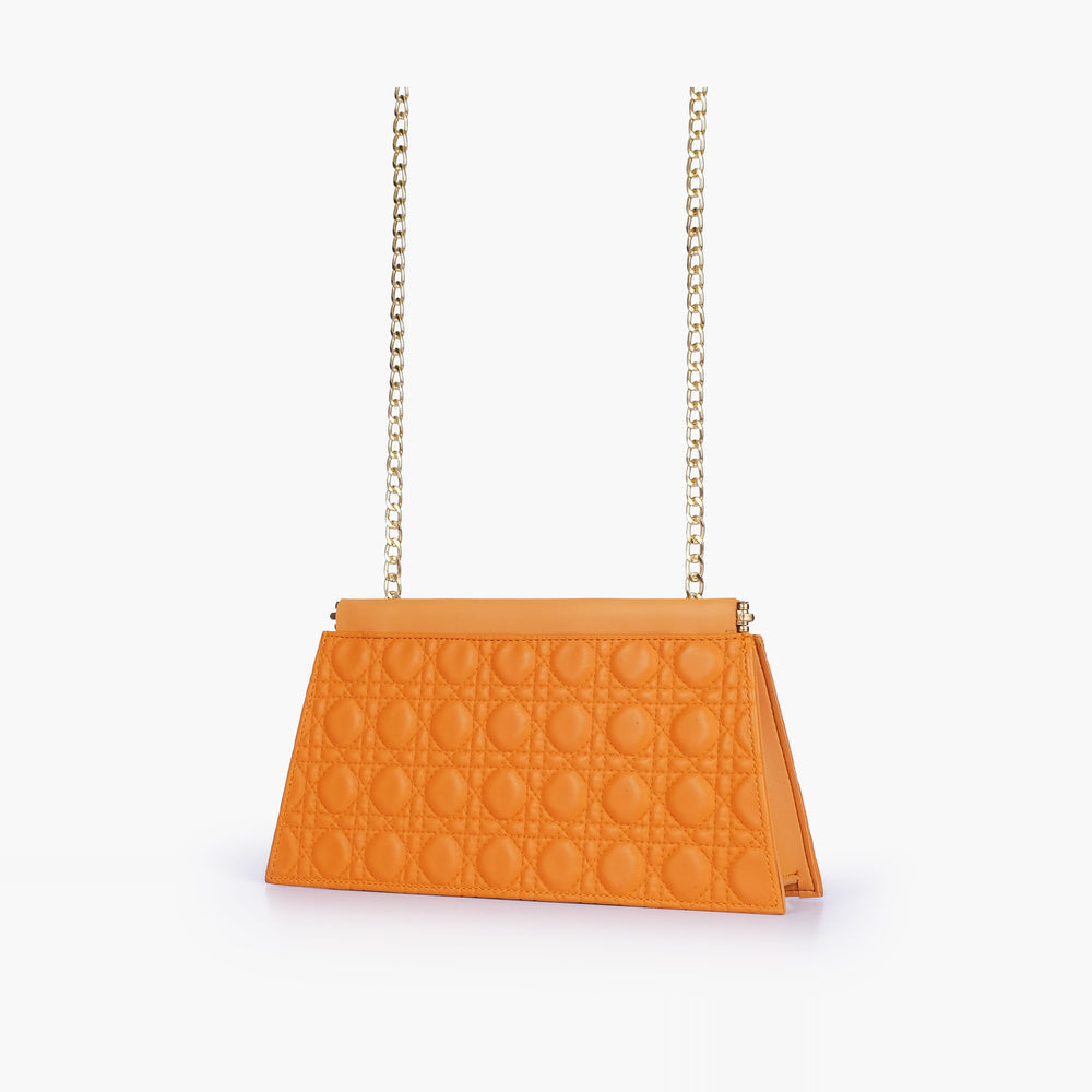 Marigold Quilted Chain-Strap Clutch — view 1