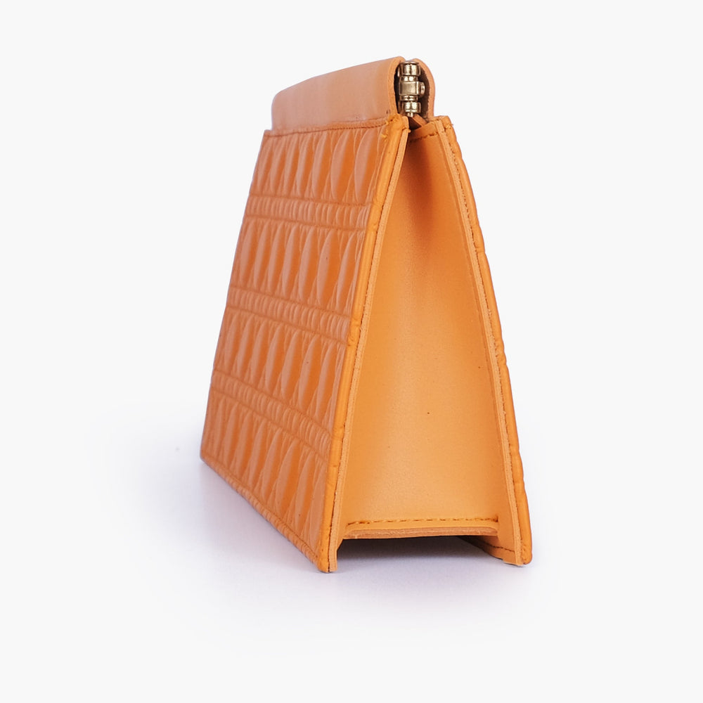 Marigold Quilted Chain-Strap Clutch — view 3