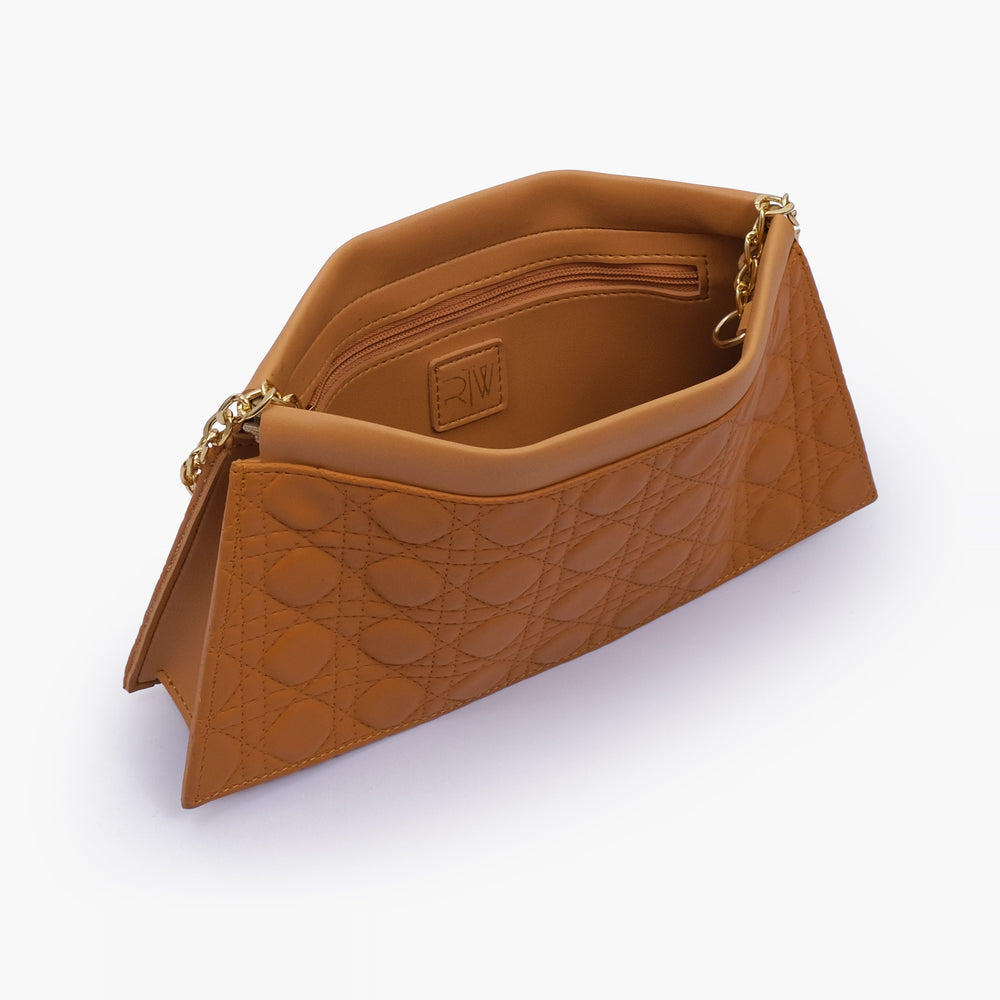 Marigold Quilted Chain-Strap Clutch — view 5