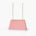 Blush and Peach Quilted Chain-Strap Clutch — view 1