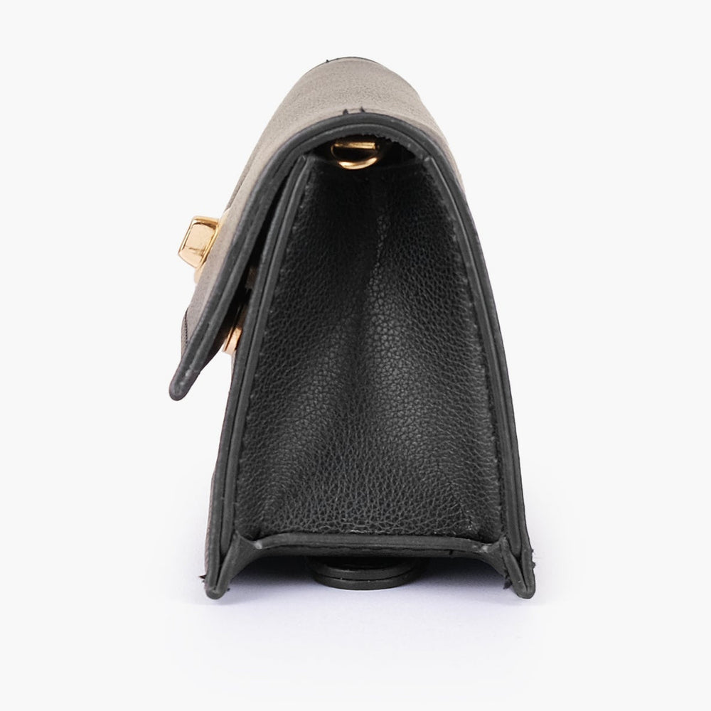 Black Elongated Twist-Lock Clutch — view 4