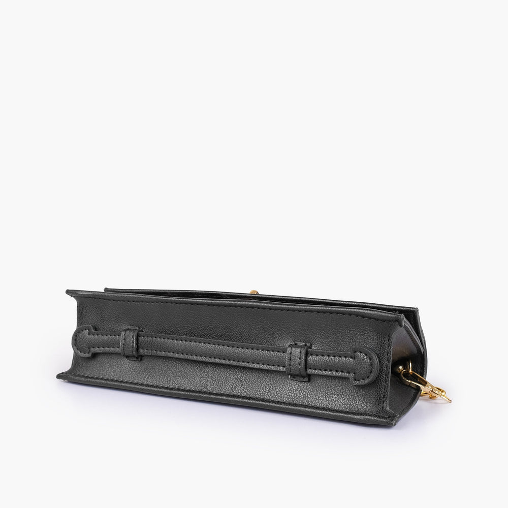 Black Elongated Twist-Lock Clutch — view 5