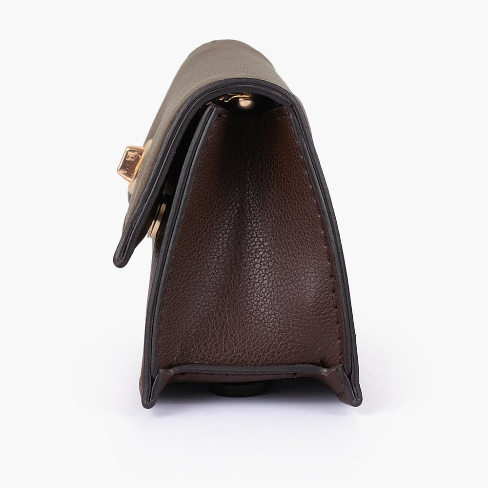 Espresso Elongated Twist-Lock Clutch — view 3