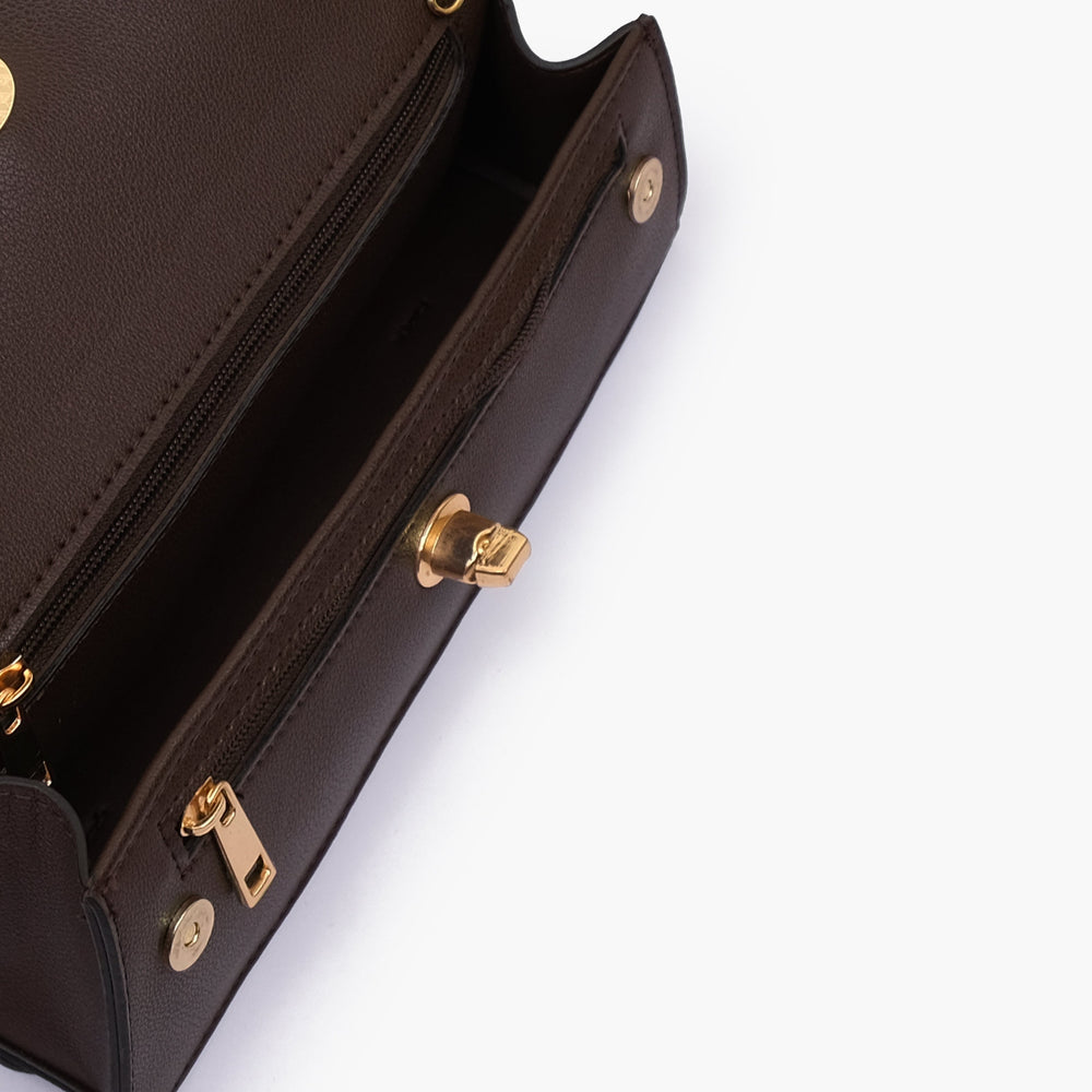 Espresso Elongated Twist-Lock Clutch — view 5