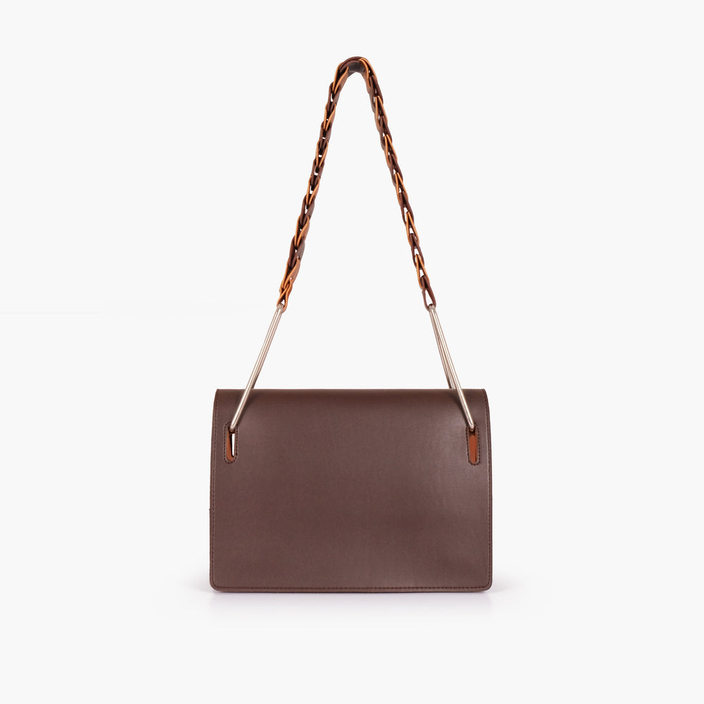 Espresso Braided-Strap Flap Shoulder Bag — view 2
