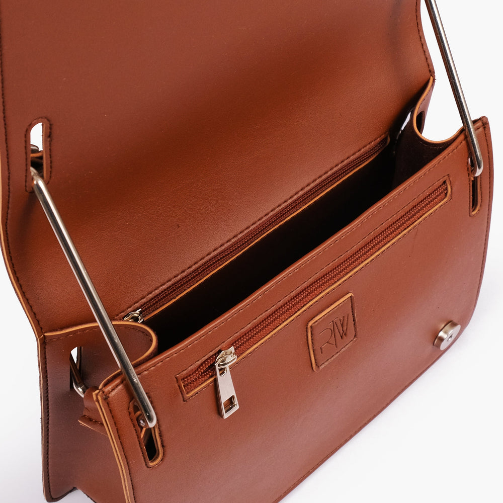 Espresso Braided-Strap Flap Shoulder Bag — view 3