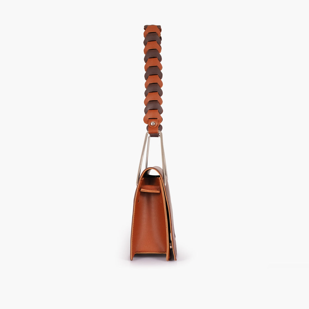 Espresso Braided-Strap Flap Shoulder Bag — view 4