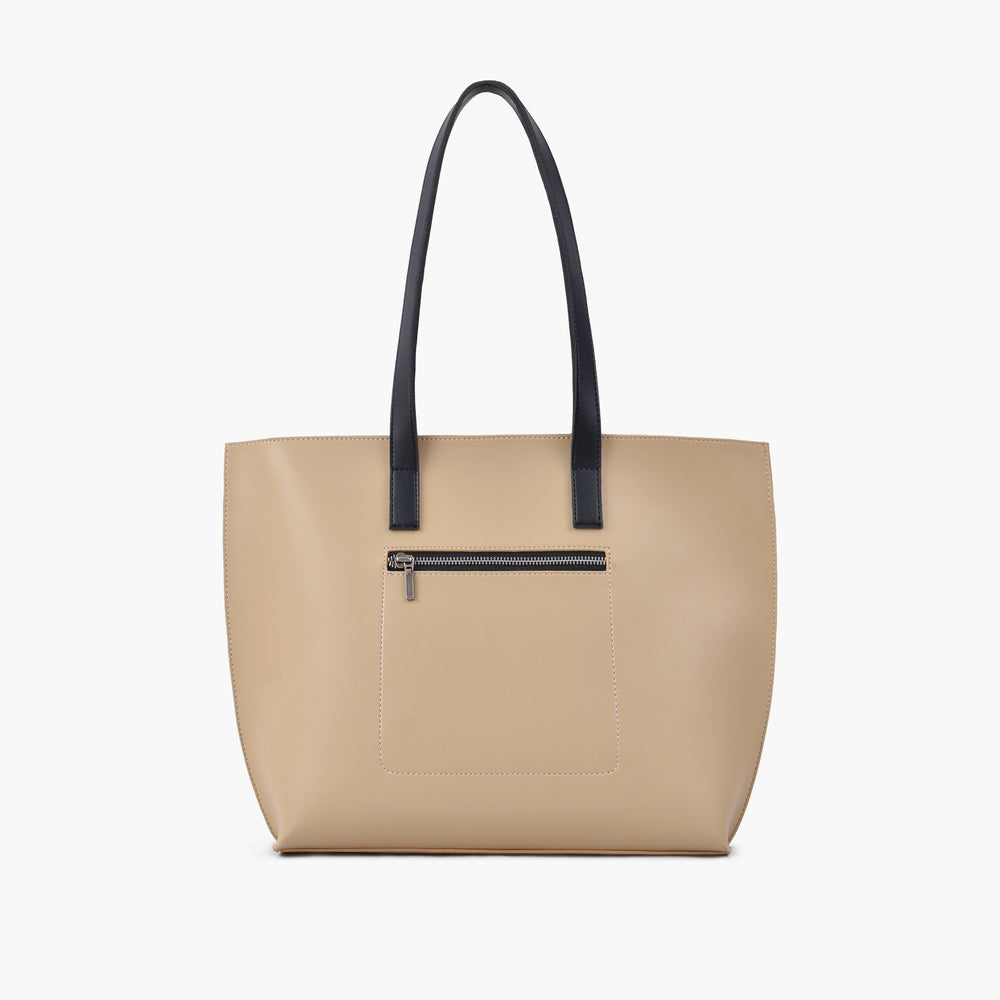 Oat Cream Long-Handle Zip-Top Tote — view 1