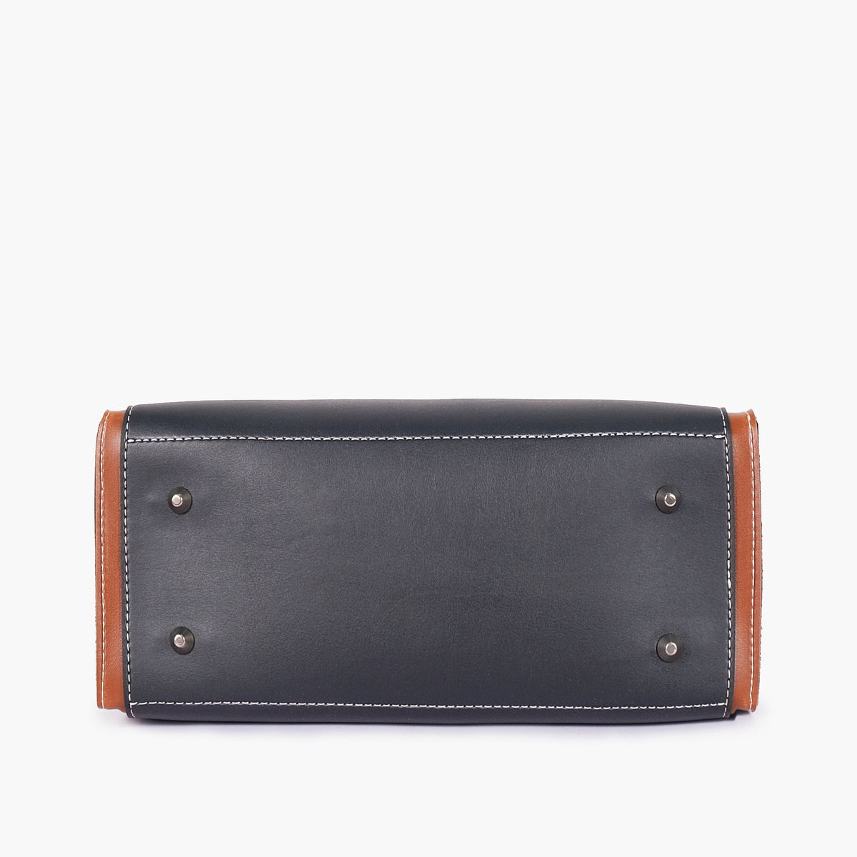 Black and Cream Vintage Top-Handle Handbag — view 5